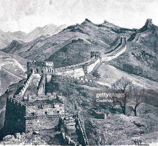 great wall of china - great wall of china stock illustrations