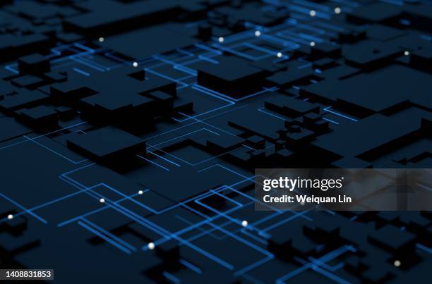 electronic circuit board rendering - cpu fotografías e imágenes de stock