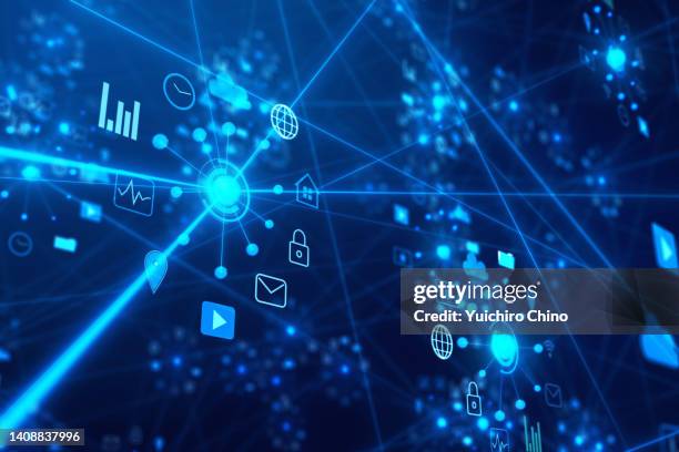 internet of things (iot) and network - internet of things network stock pictures, royalty-free photos & images