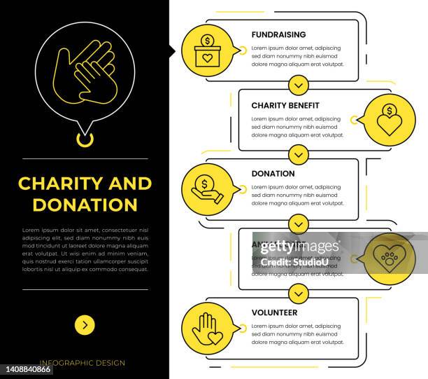 charity and donation infographic concept vectors - 寄養 幅插畫檔、美工圖案、卡通及圖標