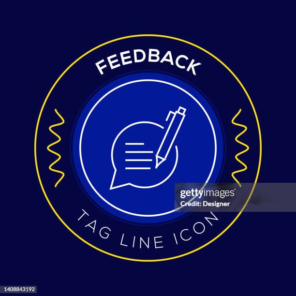 feedback circle badge, modern logo vector icon design line style - feedback loop stock illustrations