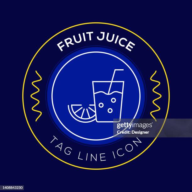 ilustraciones, imágenes clip art, dibujos animados e iconos de stock de insignia del círculo de jugo de fruta, logotipo moderno icono vectorial estilo de línea de diseño - fruit juice smoothie