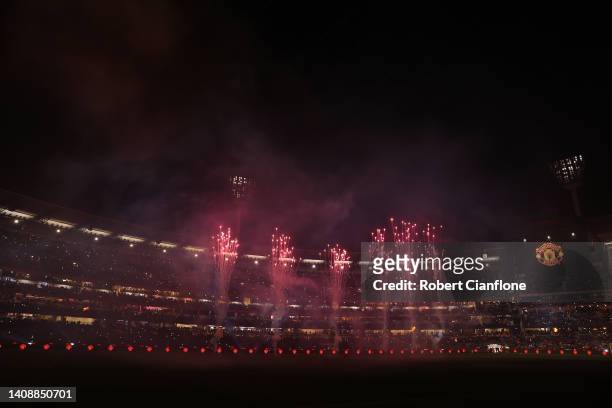 General view during the Pre-Season friendly match between Melbourne Victory and Manchester United at Melbourne Cricket Ground on July 15, 2022 in...