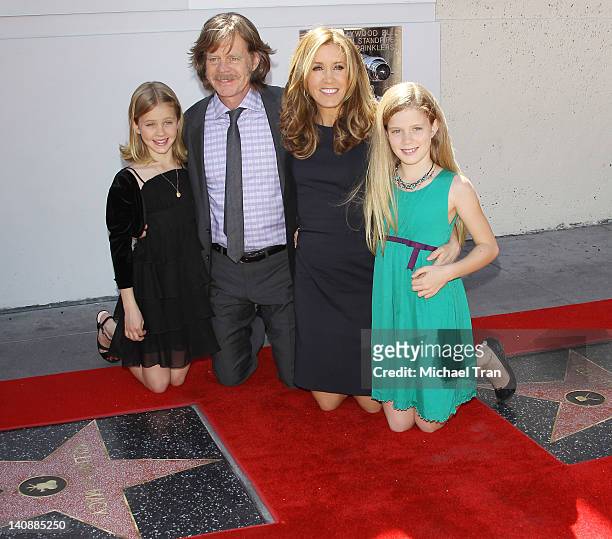 Felicity Huffman and William H. Macy with their daughters Sophie Grace Macy and Georgia Grace Macy attend the ceremony honoring both Felicity Huffman...