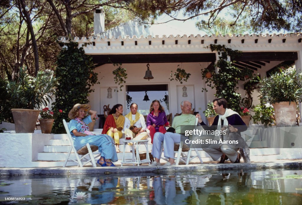 Fam Rothstein The Rothschild family round the pool at their home the villa Santa ...
