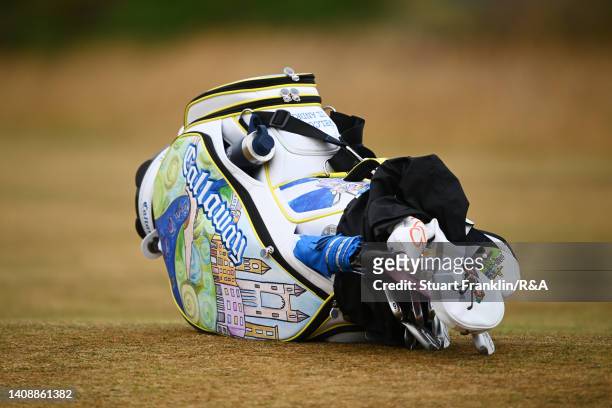 Detail view of the 150th Open Limited Edition Callaway bag during Day Two of The 150th Open at St Andrews Old Course on July 15, 2022 in St Andrews,...