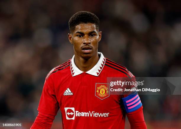 Marcus Rashford of Manchester United in action during the Pre-Season friendly match between Melbourne Victory and Manchester United at Melbourne...