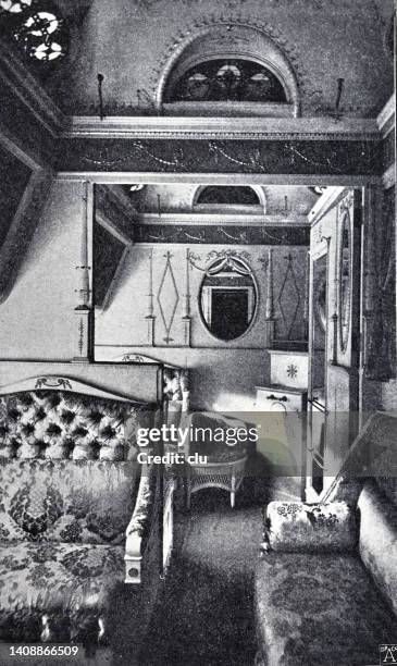 pullman luxury rail dining car - indoor dining stock illustrations