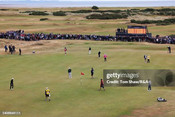 General view on the 8th and 10th holes with Louis Oosthuizen of South Africa, Harris English of the United States, Keita Nakajima of Japan, Jon Rahm...