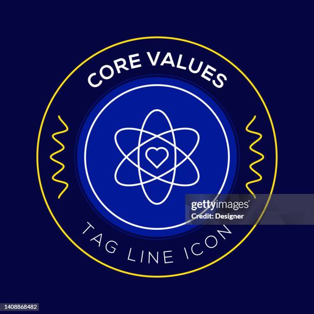 core values circle badge, modern logo vector icon design line style - truth logo stock illustrations