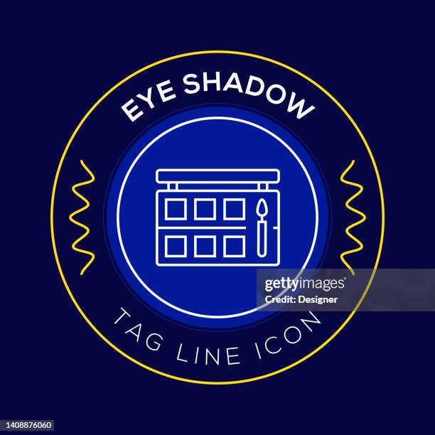 eye shadow circle badge, modern logo vector icon design line style - lashes logo stock illustrations