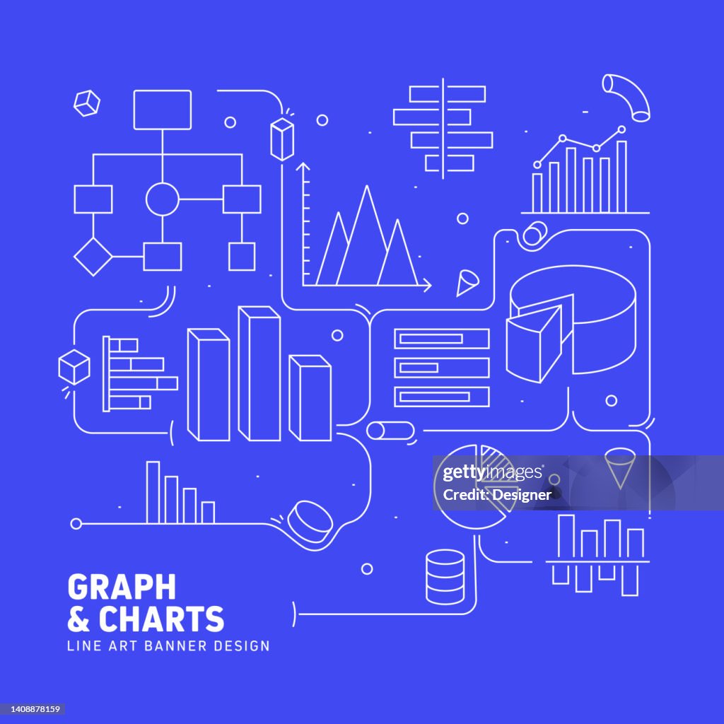 Chart Pattern Layout Banner Graph And Charts Related Line Style Banner Design For Web Page Headline ...