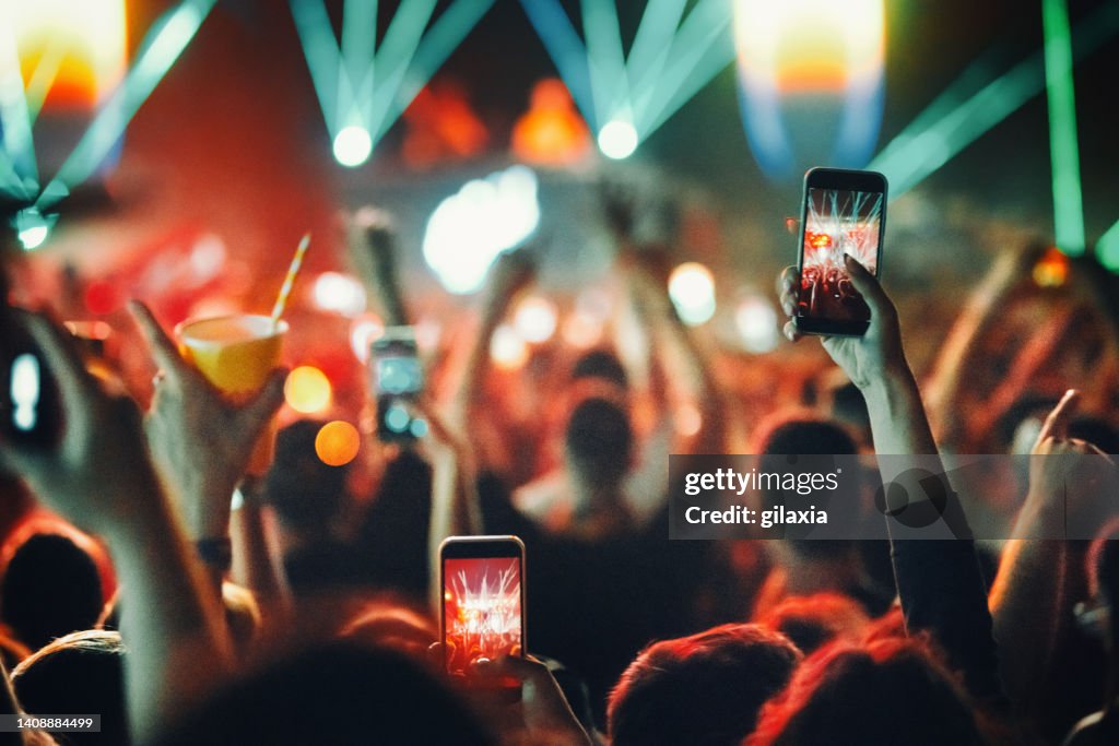 Rave party silhouettes.