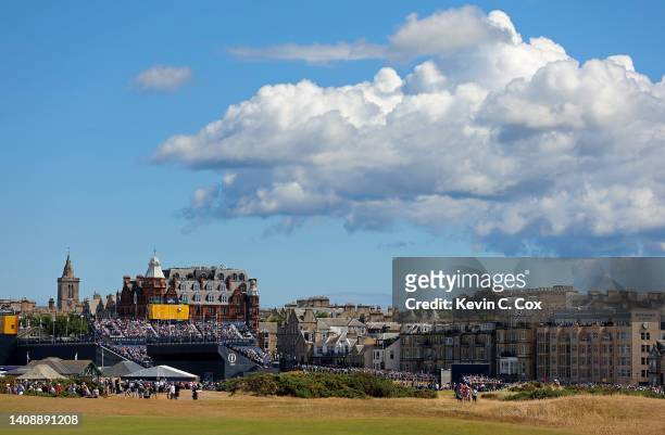 General view of the 18th hole during Day Two of The 150th Open at St Andrews Old Course on July 15, 2022 in St Andrews, Scotland.
