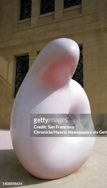 The "Soft Inverted Q" by Claes Oldenburg is on display at the Iris and B. Gerald Cantor Center for Visual Arts at Stanford University in Palo Alto,...