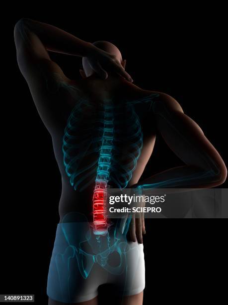 back pain, conceptual artwork - lower back stock illustrations