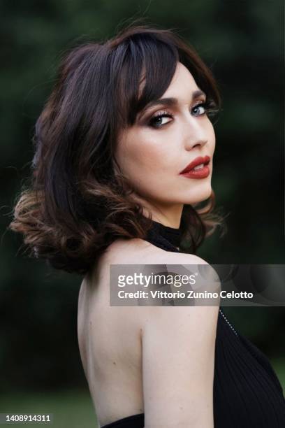 Chiara Francini poses for the photographer at the BCT Benevento Cinema And Television Festival on July 14, 2022 in Benevento, Italy.