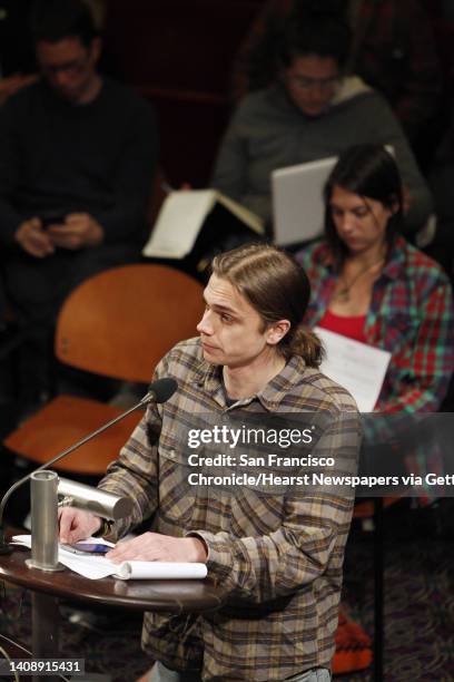 Scott Olsen, an Iraqi war vet who was injured by police during an Occupy Oakland clash, spole at a public forum before the Oakland Police Advisory...