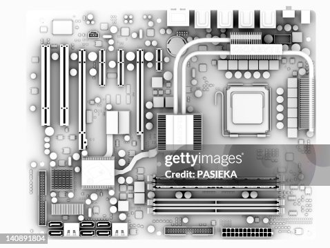 Computer motherboard, artwork Computer motherboard, artwork