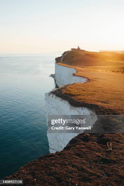 looking out over the sea at beachy head - england landscape stock pictures, royalty-free photos & images