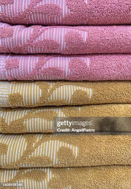 towells and textures - beach towel stock pictures, royalty-free photos & images