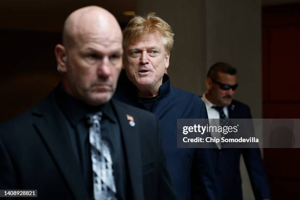 Former Overstock CEO Patrick Byrne takes a break in his interview with the House select committee investigating the January 6 Capitol riot at the...