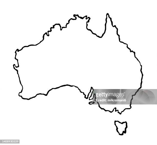 shape of the continent of australia - australia map stock pictures, royalty-free photos & images