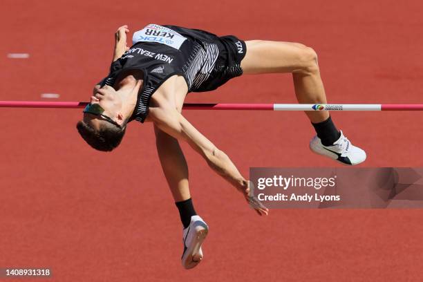 Hamish Kerr of Team New Zealand competes in Men's High Jump qualification on day one of the World Athletics Championships Oregon22 at Hayward Field...