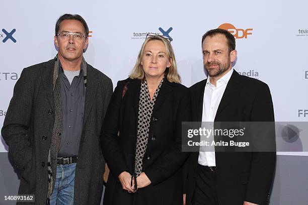 Director Dror Zahavi, producer Ariane Krampe and guest attend the "Muenchen 72 - Das Attentat" Germany Premiere at Astor Film Lounge on March 7, 2012...