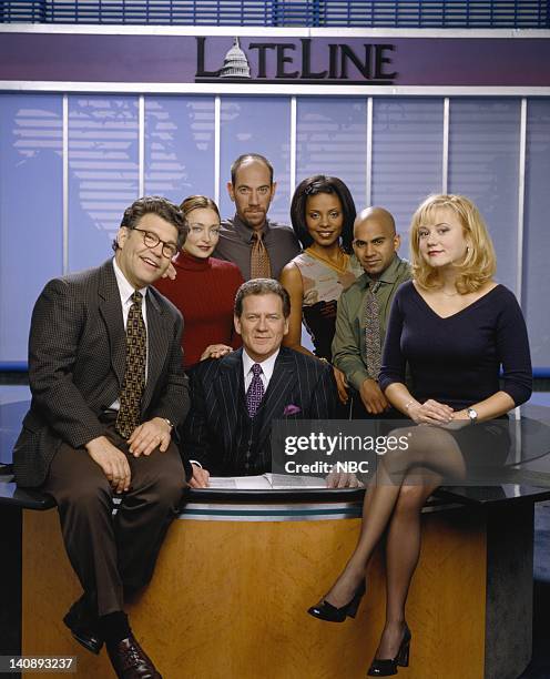 Season 2 -- Pictured: Al Franken as Al Freundlich, Catherine Lloyd Burns as Mona Guillingsvard, Miguel Ferrer as Victor 'Vic' Karp, Sanaa Lathan as...