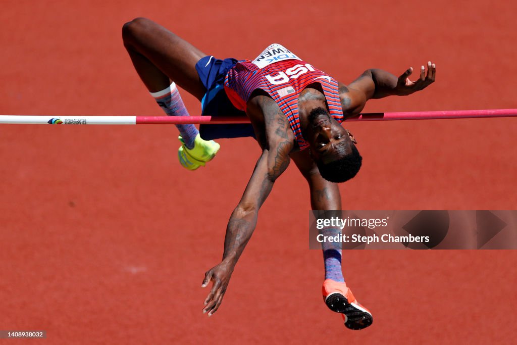 Shelby McEwen of Team United States competes in the Men's High Jump