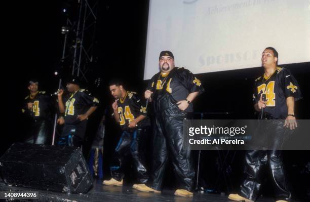 Fulanito performs at the March of Dimes' A.I.R. Awards show wearing New Orleans Saints Football jerseys on January 10, 2001 in New York City. .