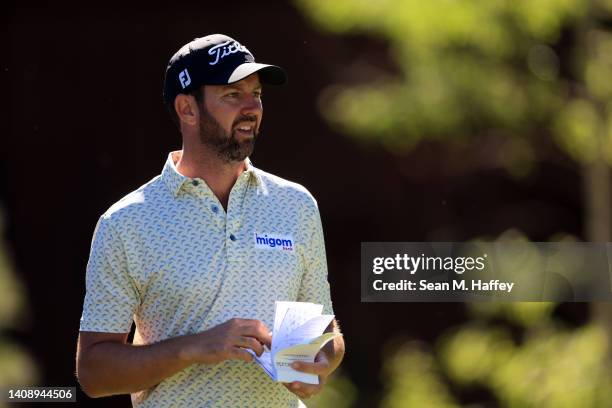 Scott Jamieson of Scotland waits to play a shot on the 15th hole during the second round of the Barracuda Championship at Tahoe Mountain Club on July...