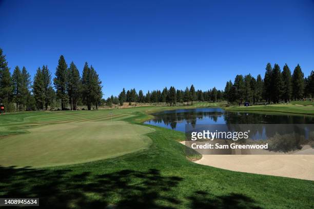 General view of holes six and seven during the second round of the Barracuda Championship at Tahoe Mountain Club on July 15, 2022 in Truckee,...