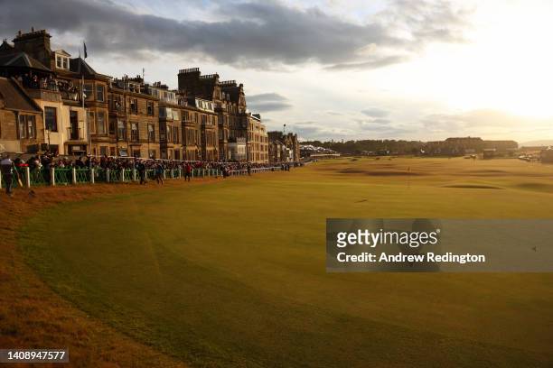 General view on the 18th green during Day Two of The 150th Open at St Andrews Old Course on July 15, 2022 in St Andrews, Scotland.
