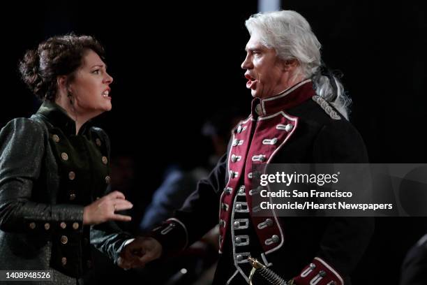 Sondra Radvadovsky and Dmitri Hvorostovsky perform in Il Trovatore on Tuesday, September 8, 2009. SF Opera opens its 2009 fall season with Verdi's...