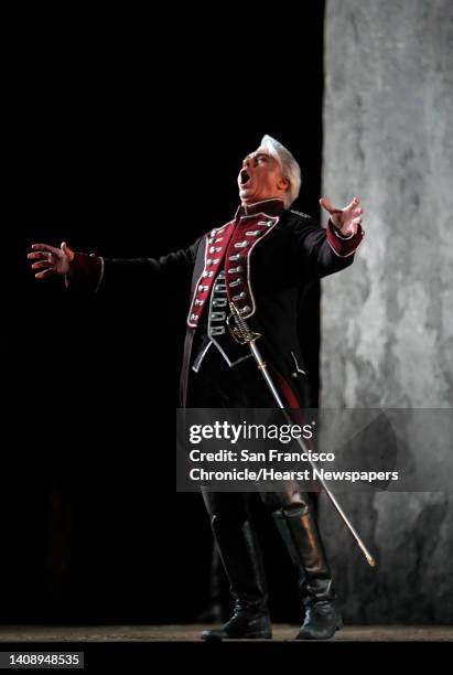 Dmitri Hvorostovsky performs in Il Trovatore on Tuesday, September 8, 2009. SF Opera opens its 2009 fall season with Verdi's "Il Trovatore." The four...