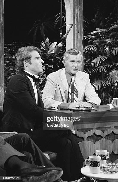 Aired 10/12/72 -- Pictured: Actor/comedian Steve Martin during an interview with host Johnny Carson on October 12, 1972 -- Photo by: Paul W....