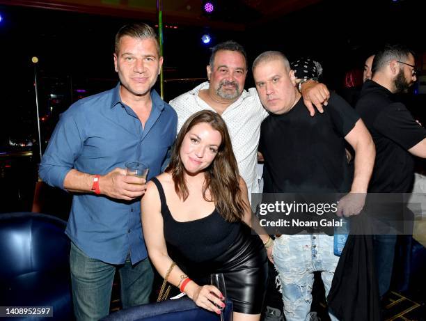 Tom Murro , Lauren Conlin and Noel Ashman attend a joint birthday bash co-hosted by Noel Ashman and Joseph Sikora at Larry Flynt's Hustler Club New...