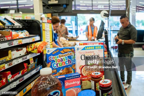 Cashier processes a customer's order in a Kroger grocery store on July 15, 2022 in Houston, Texas. U.S. Retail sales rose 1.0% in June according to...