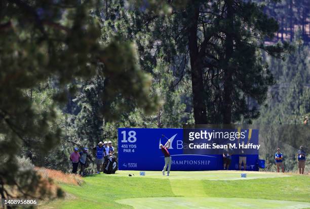 Martin Laird of Scotland ]18t\ during the second round of the Barracuda Championship at Tahoe Mountain Club on July 15, 2022 in Truckee, California.
