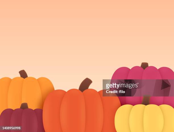 ilustrações de stock, clip art, desenhos animados e ícones de autumn fall pumpkin background - outubro