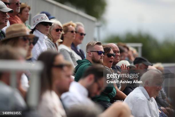 Spectators look on during Day Four of the British Open Wheelchair Tennis Championships at the Nottingham Tennis Centre on July 15, 2022 in...
