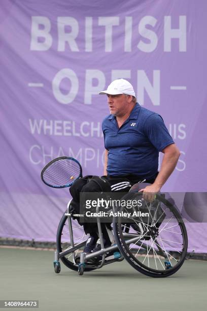 Tony Hislop of Great Britain during Day Four of the British Open Wheelchair Tennis Championships at the Nottingham Tennis Centre on July 15, 2022 in...