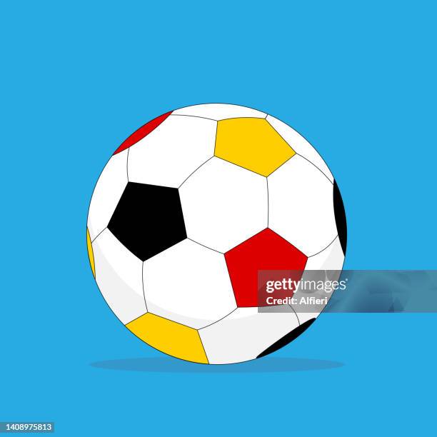 schwarz-rot-goldener fußball - deutschland fans stock-grafiken, -clipart, -cartoons und -symbole