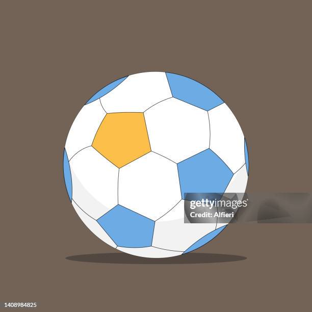 illustrazioni stock, clip art, cartoni animati e icone di tendenza di calcio blu, bianco e oro - soccer ball