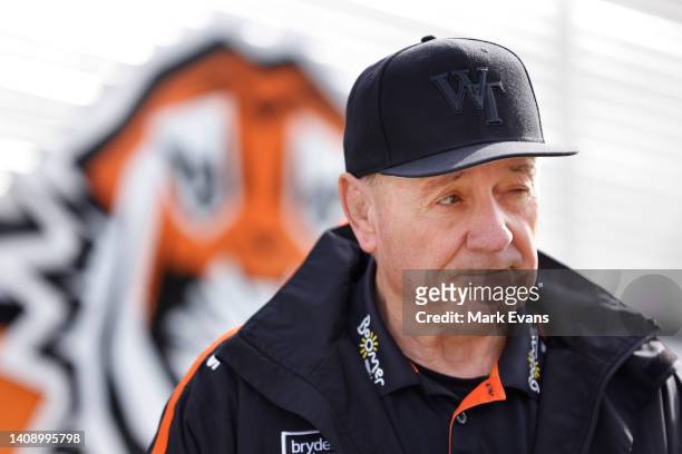 Wests Tigers head of football, Tim Sheens, speaks to the media during a Wests Tigers NRL media opportunity at Cintra park on July 16, 2022 in Sydney,...