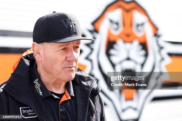 Wests Tigers head of football, Tim Sheens, speaks to the media during a Wests Tigers NRL media opportunity at Cintra park on July 16, 2022 in Sydney,...