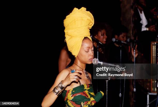 Badu Singer Erykah Badu Performs In Chicago Illinois Photos and Premium High Res ...