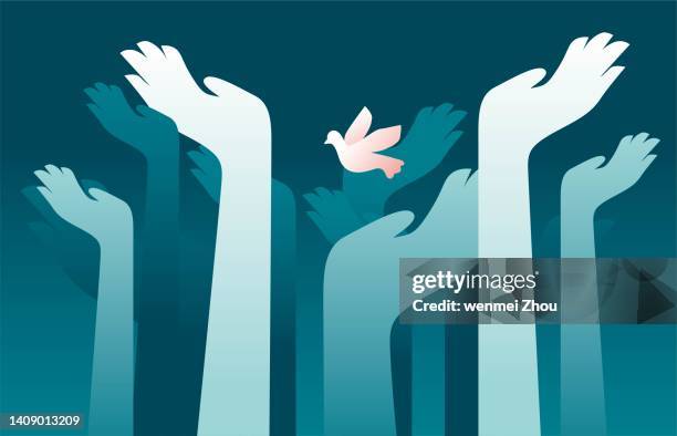 peace pigeon - symbols of peace stock illustrations